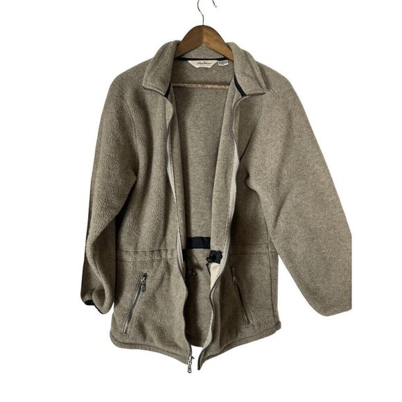 Eddie Bauer Jacket Womens‎ Small Tan Fleece Full Zip Polartec - Picture 1 of 6